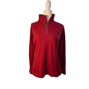 REI Women's Red Quarter-Zip Sweatshirt